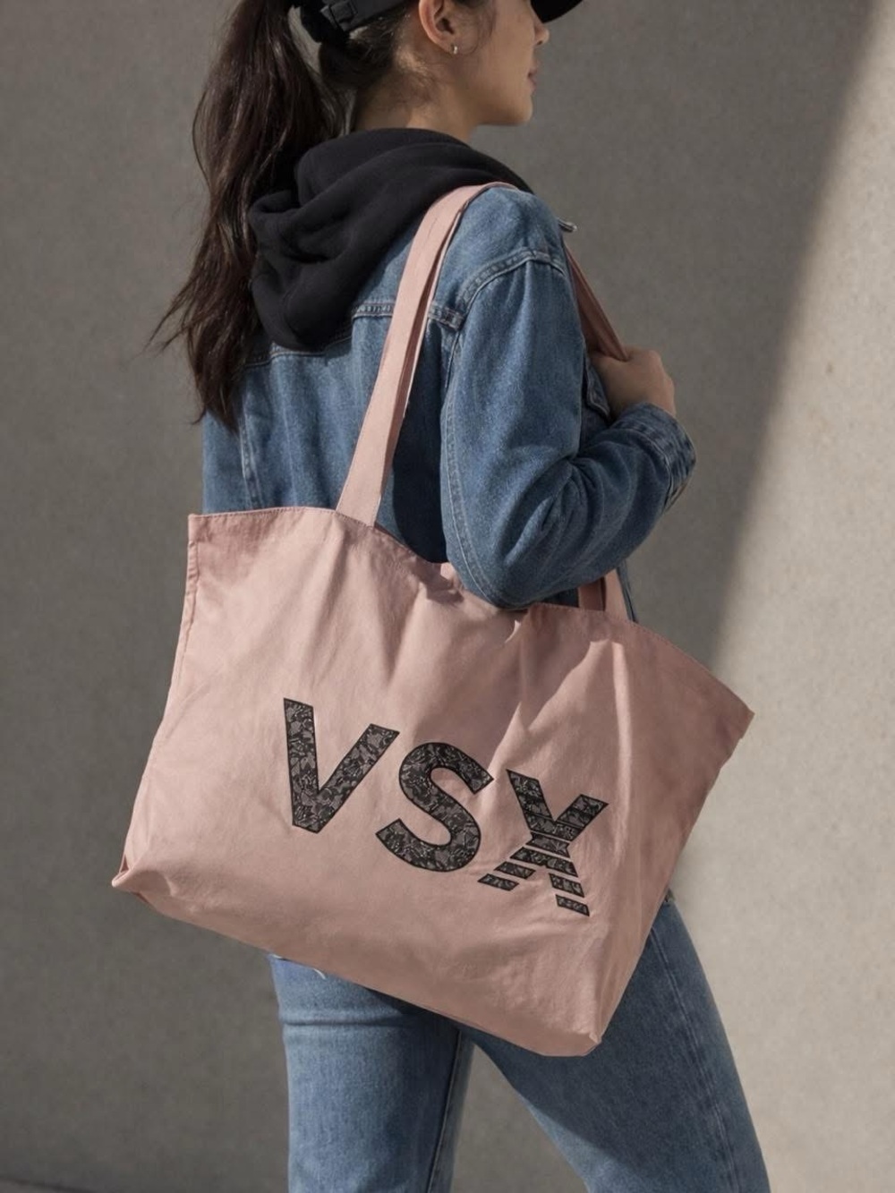 VSX Blush Pink Tote Bag with Black Logo